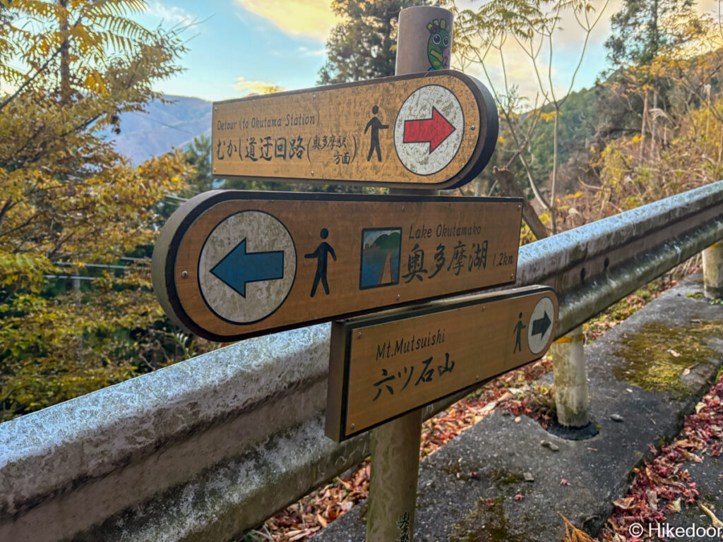 六ツ石山への標識